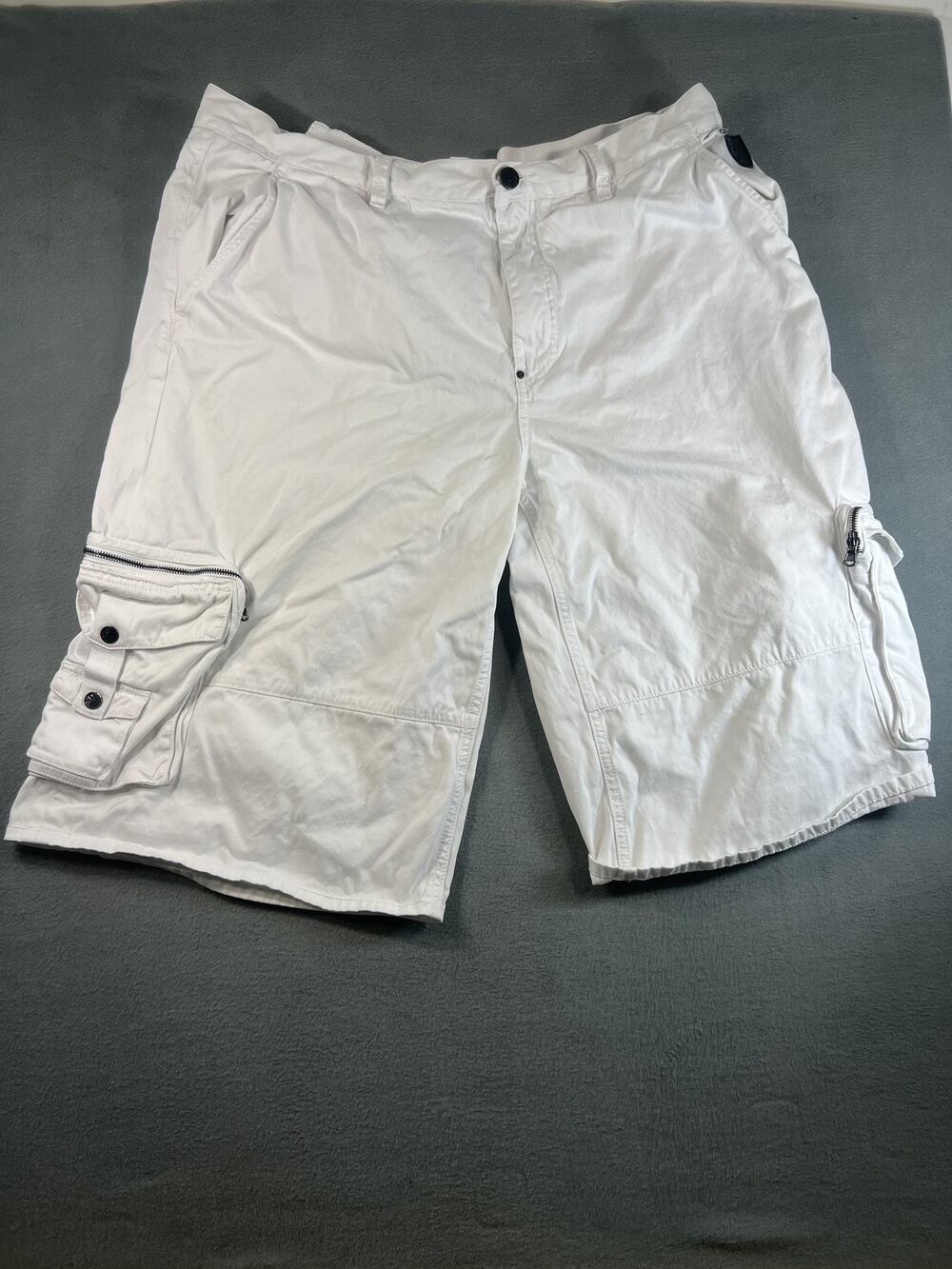 Coggi White Cargo Men's Shorts Size 42 Regular Fit Casual Summer Fashion